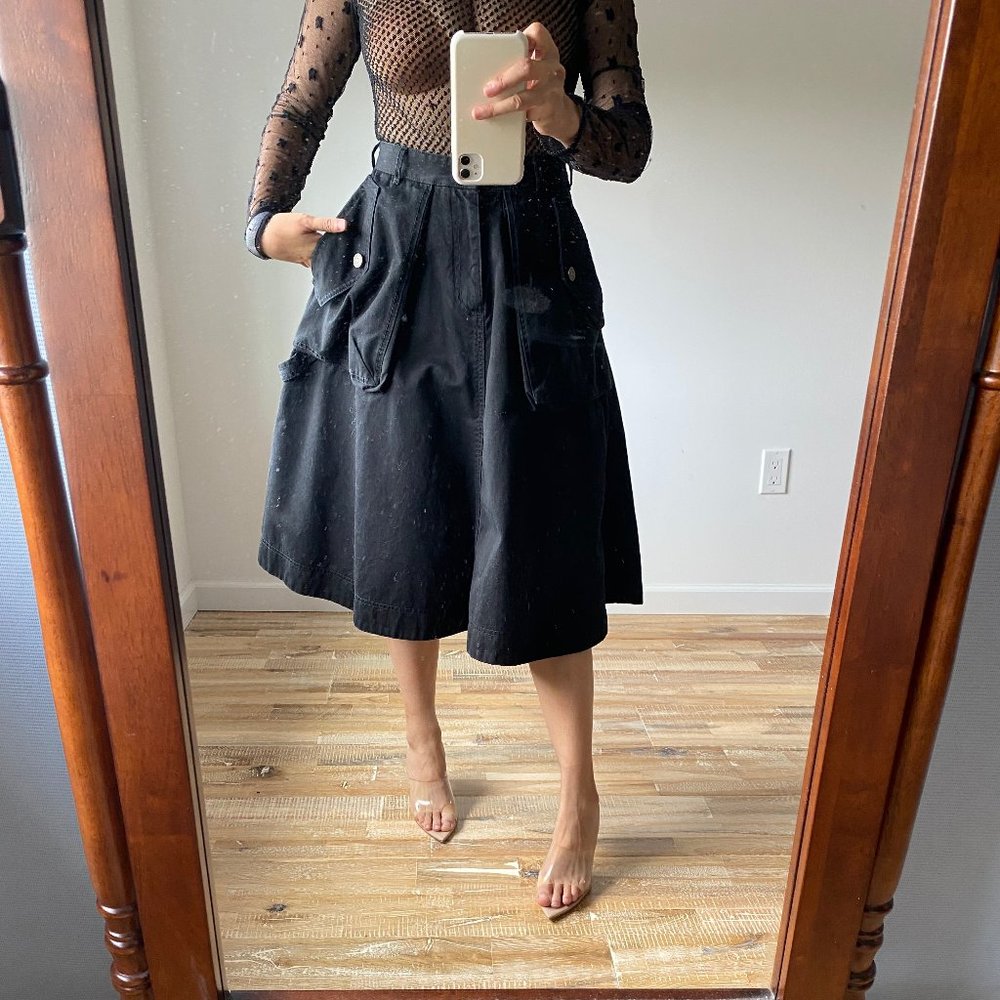 MARC BY MARC JACOBS black cotton midi jean skirt - Picture 3 of 8